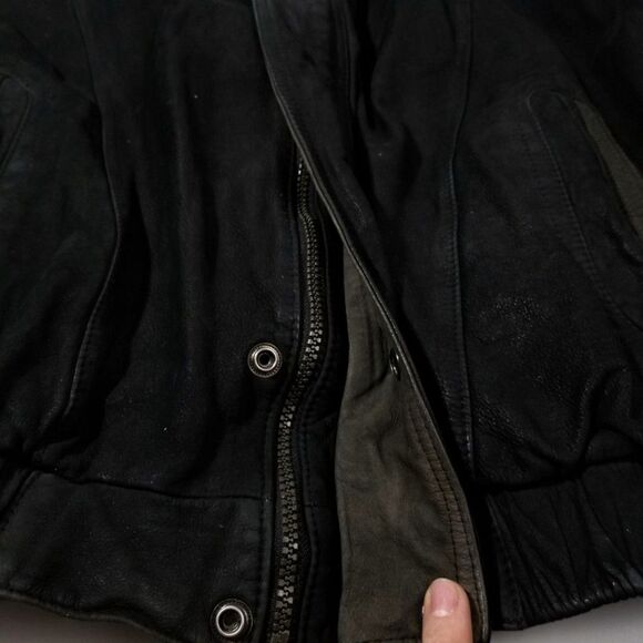 VINTAGE 80's Members Only Classic Aviator Military Bomber Jacket Mens 1X Black - Picture 9 of 12